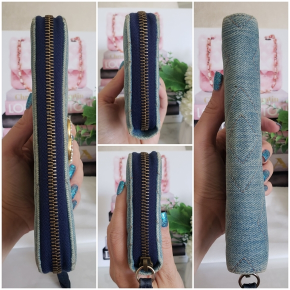 Authentic Pre-owned Denim & Pearl Gucci Marmont Zip Wallet - Picture 8 of 13